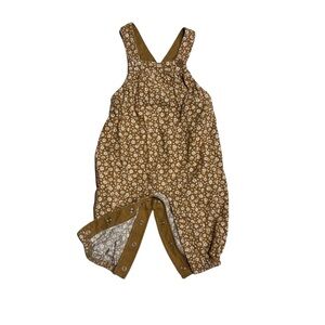 George Btown and White Corduroy Jumpsuit Playful Floral Romper